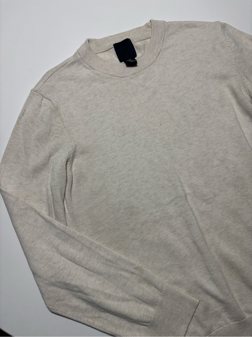 H&M Off White / Cream Basic Cotton Sweater